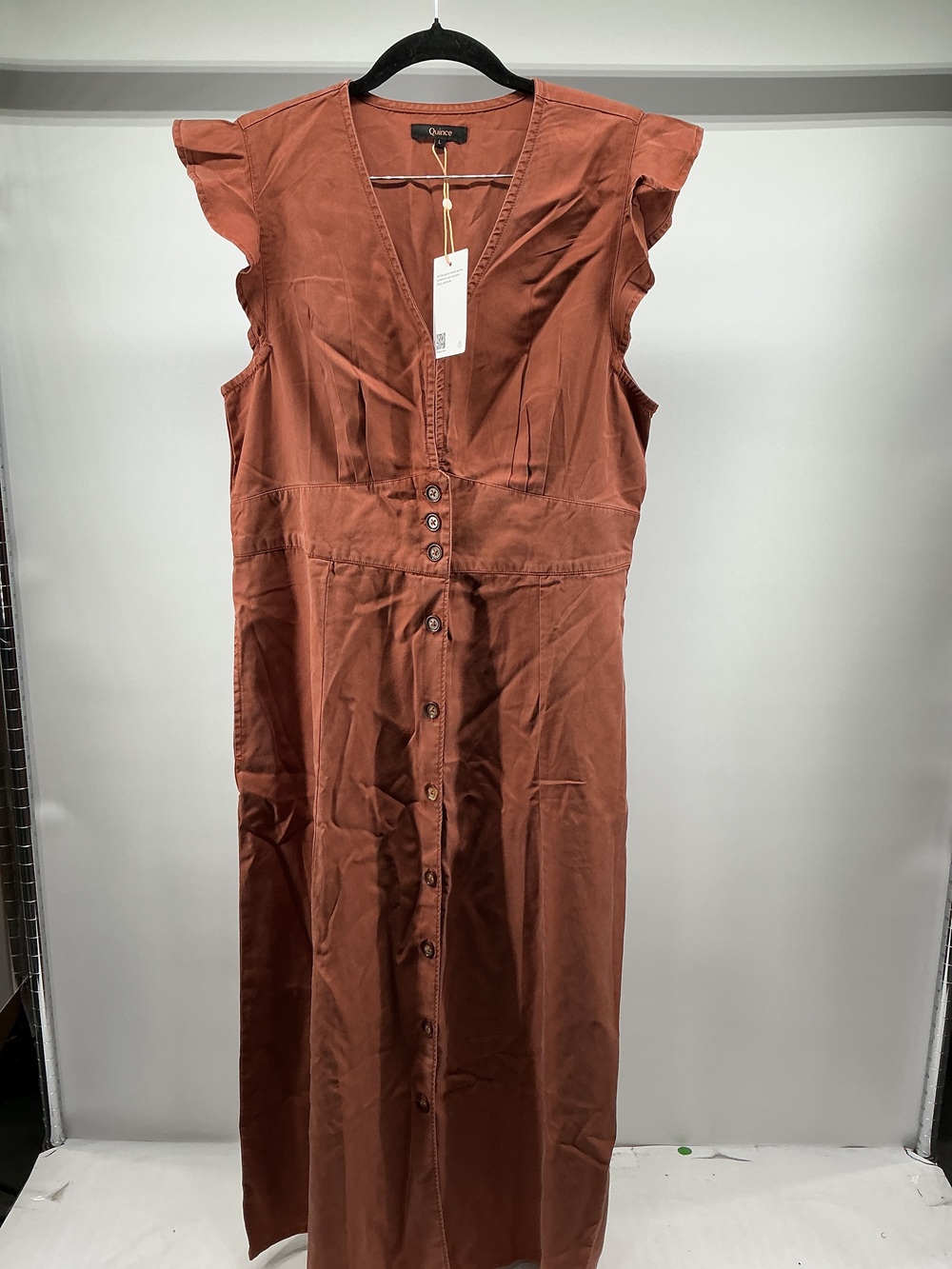Vintage Wash Tencel Button Front Midi Dress